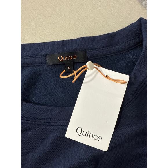 Quince SuperSoft Fleece Crew, Navy, L - Picture 4 of 5